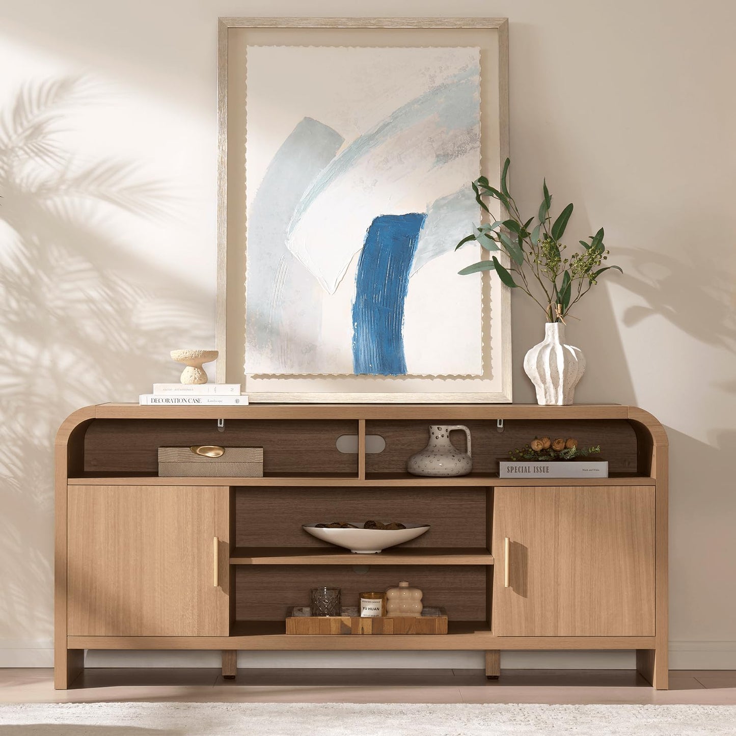 59.7" Light Burl Sideboard & TV Stand