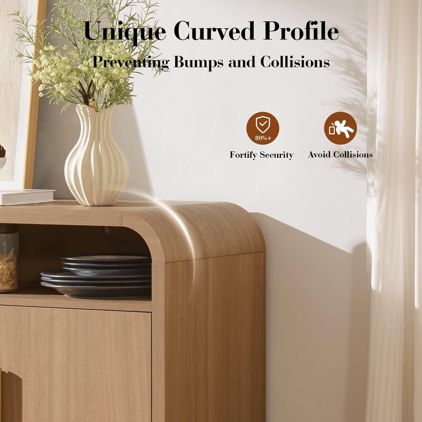 59.7" Light Burl Sideboard & TV Stand