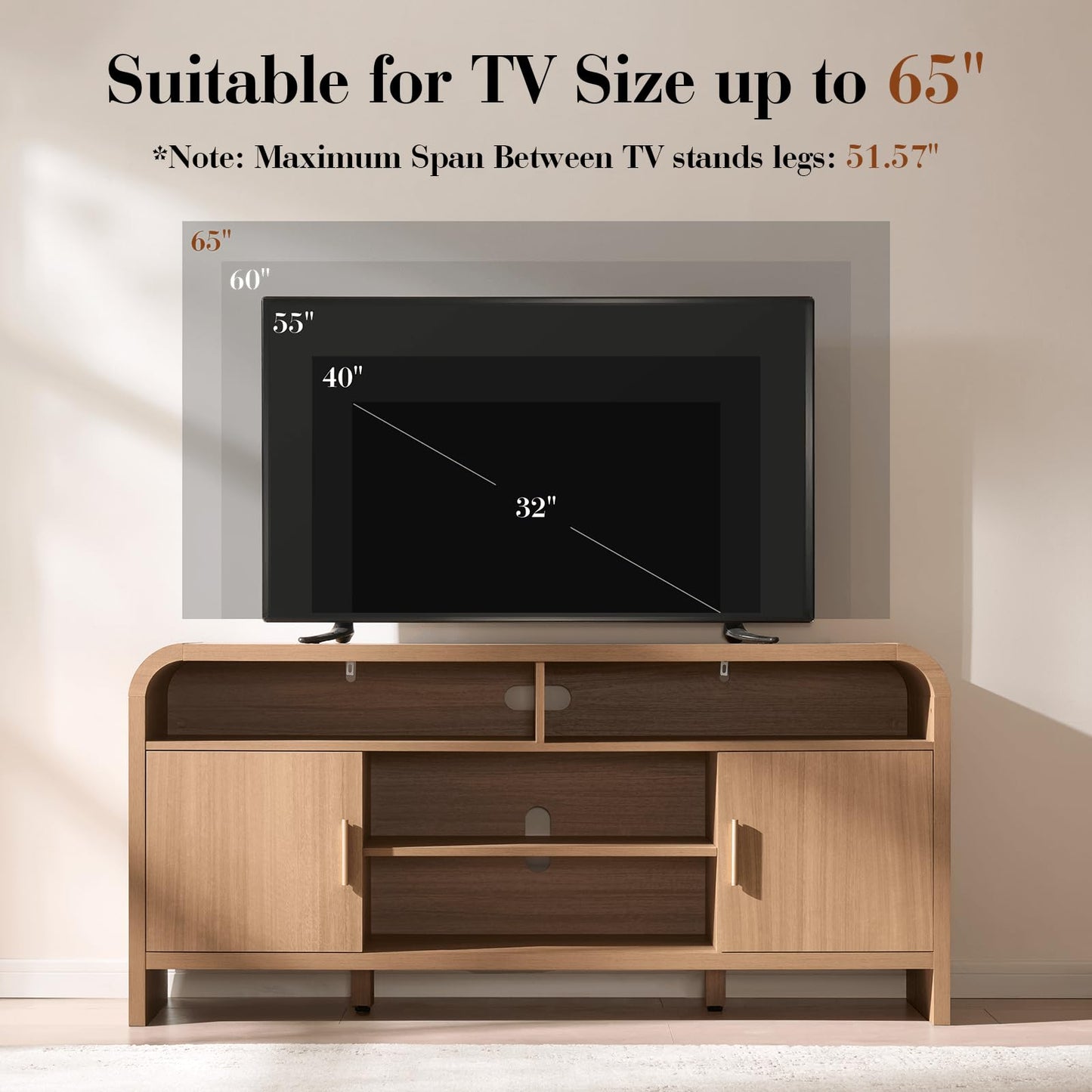 59.7" Light Burl Sideboard & TV Stand