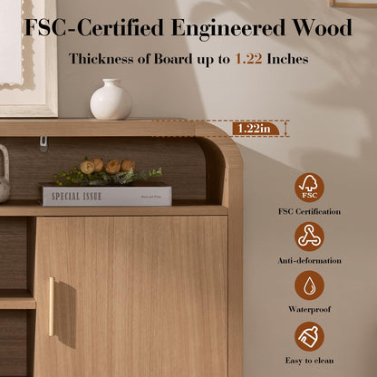 59.7" Light Burl Sideboard & TV Stand