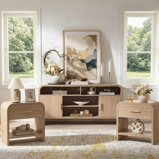 Curved TVstand + 1 Drawer Set