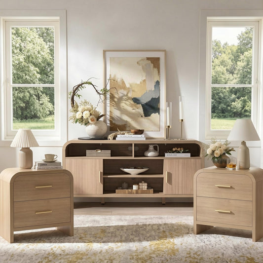 Curved TVstand + 2 Drawer Set