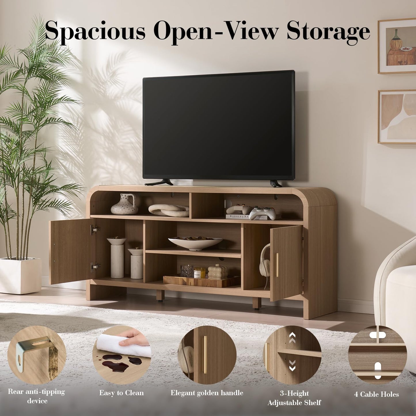 Curved TVstand + 2 Drawer Set