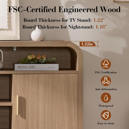 Curved TVstand + 2 Drawer Set