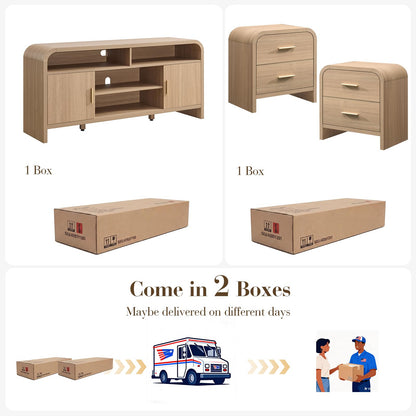Curved TVstand + 2 Drawer Set