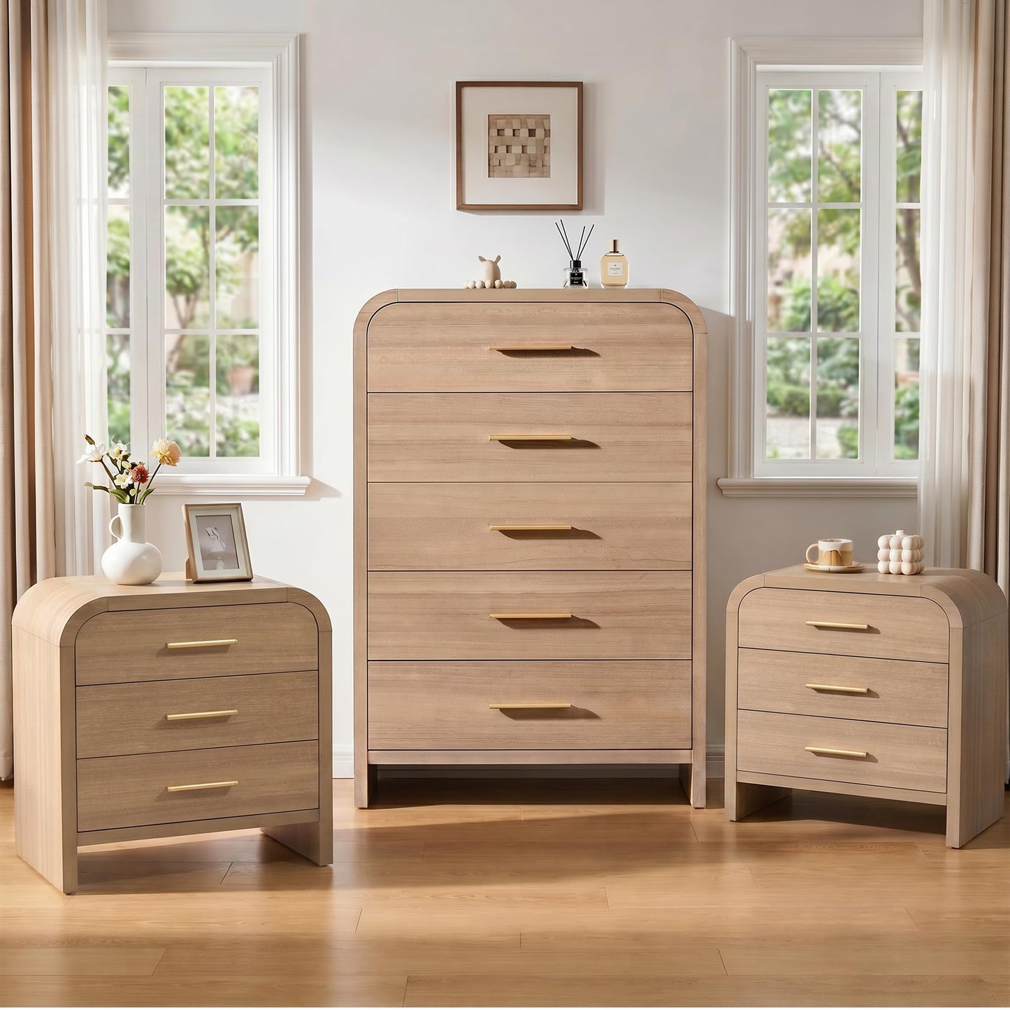 Curved 5 + 3 Drawer Set