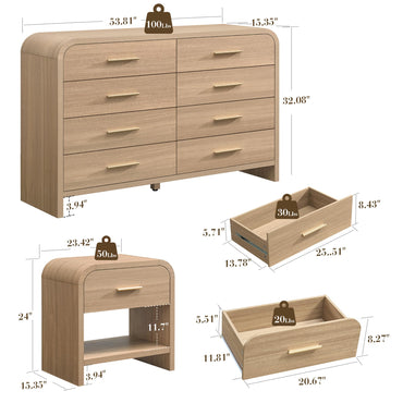 Curved 8 + 1 Drawer Set