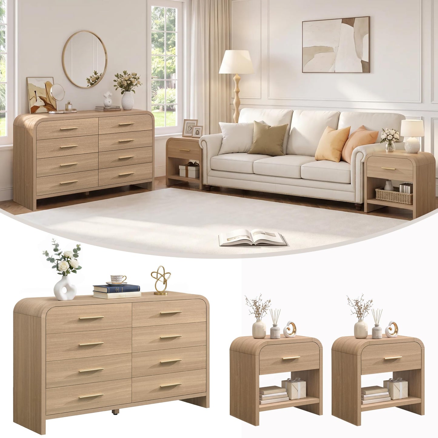 Curved 8 + 1 Drawer Set