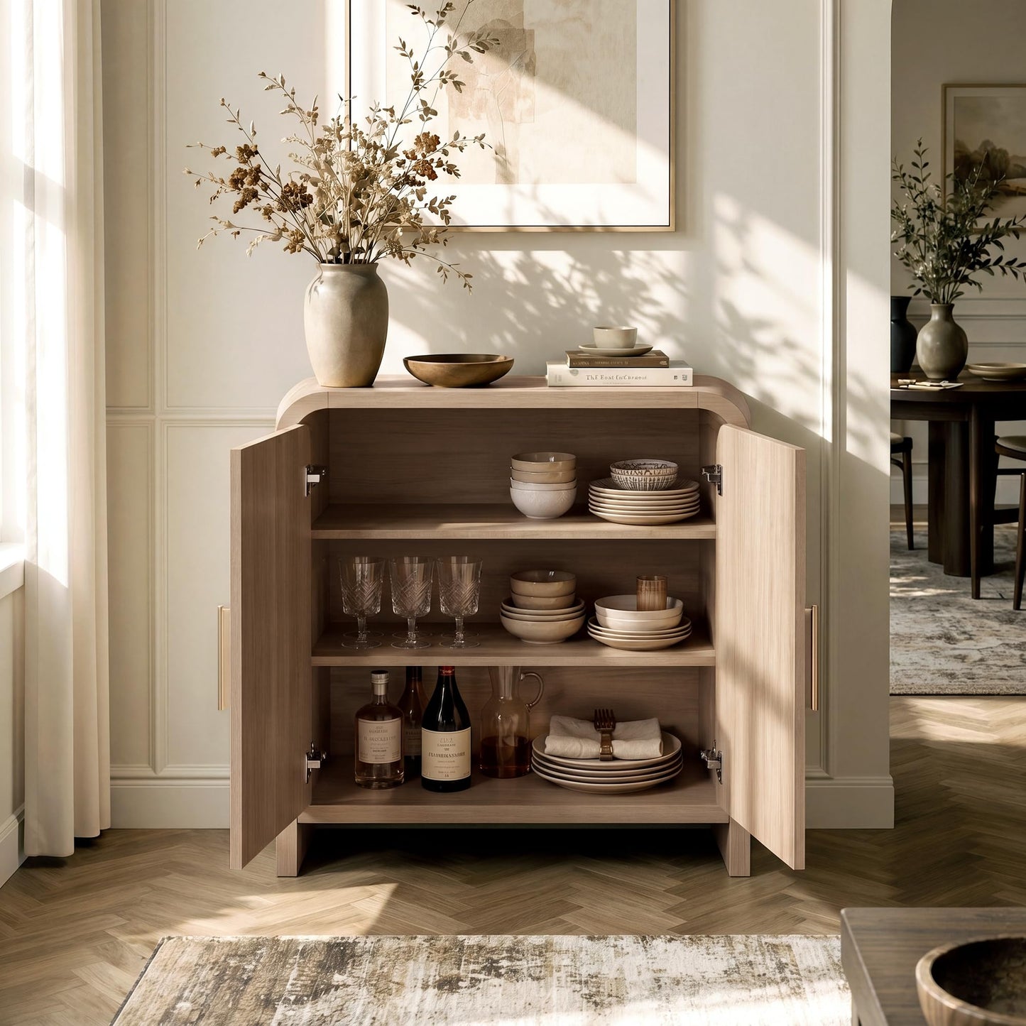 Curved 2-Door Cabinet