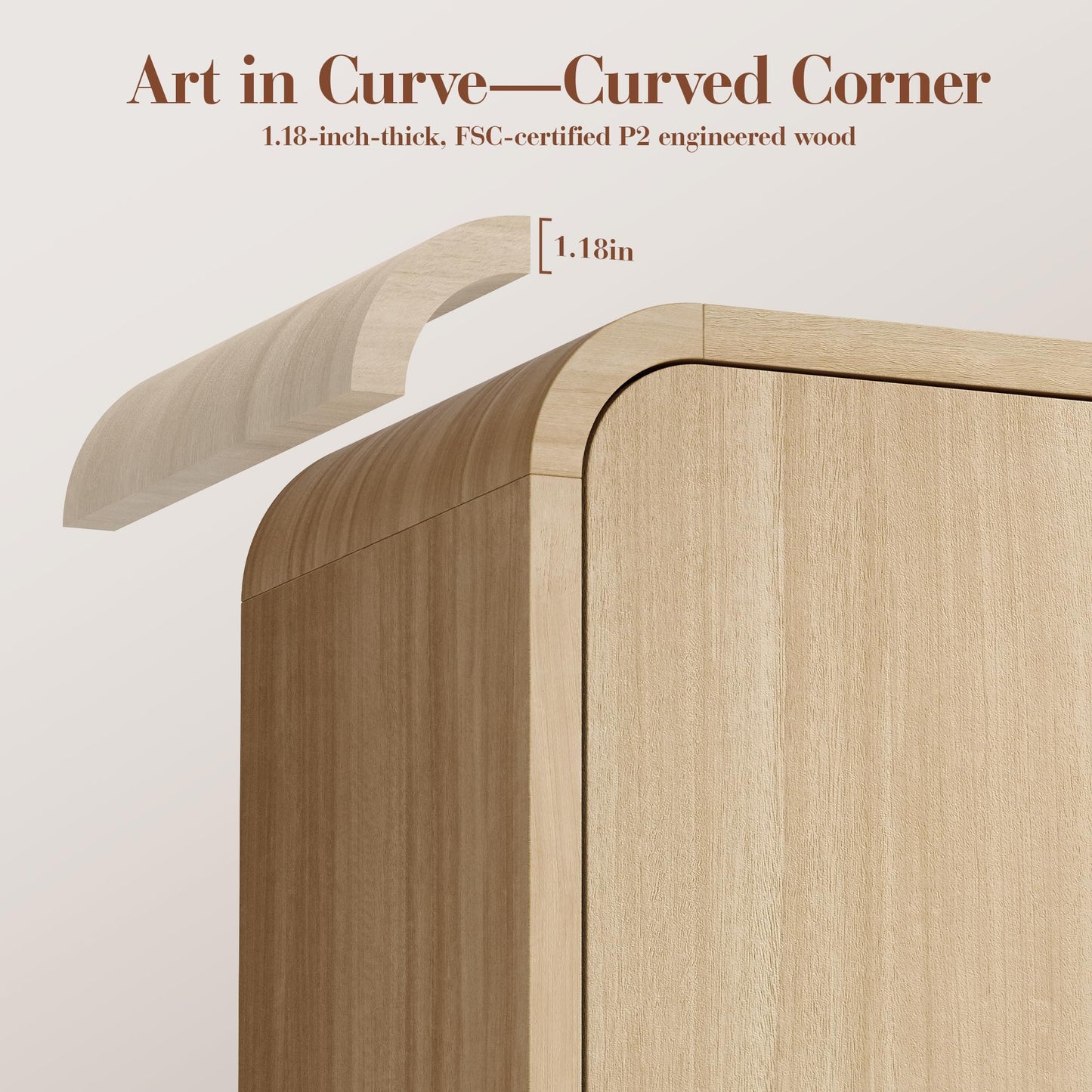Curved 2-Door Cabinet