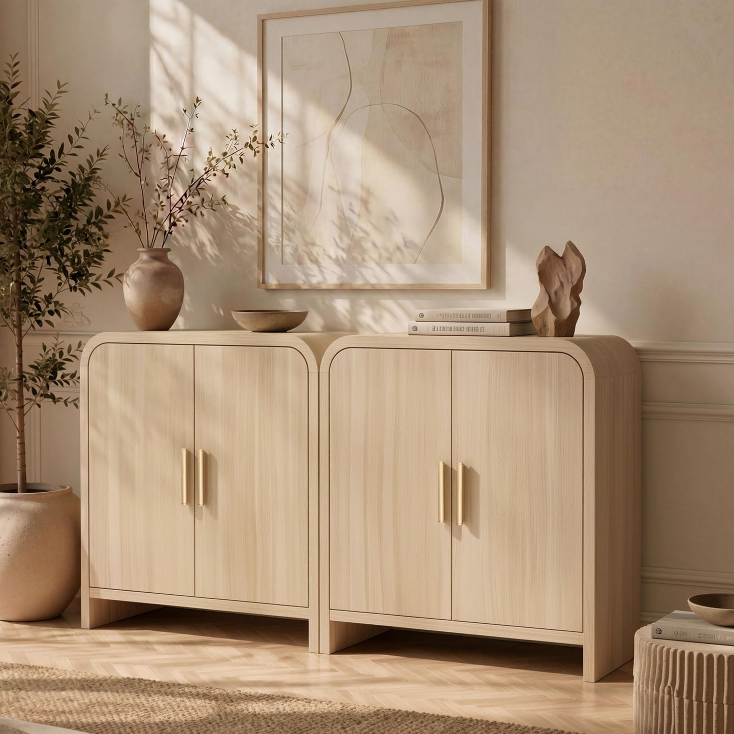 Curved 2-Door Cabinet