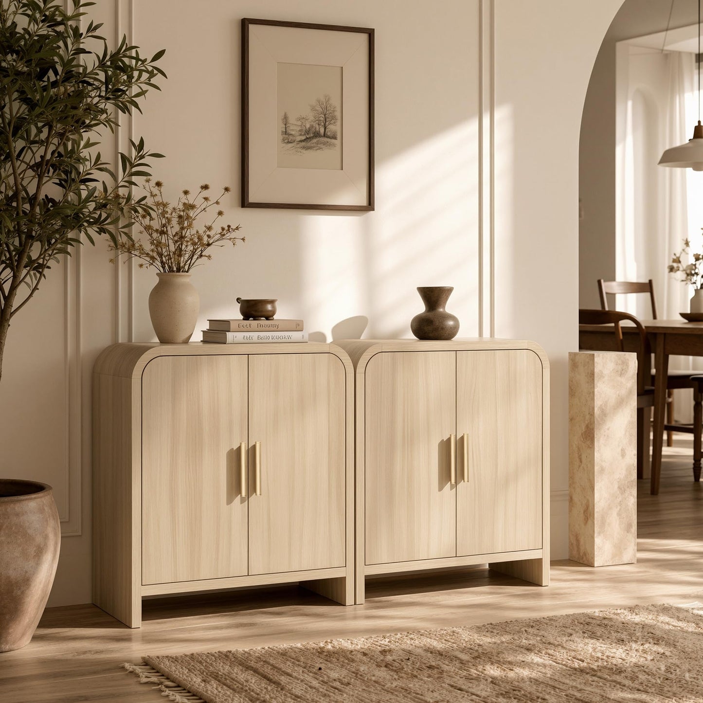 Curved 2-Door Cabinet