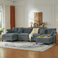 Corduroy Sectional Sofa - 4 Seat & 2 Ottoman