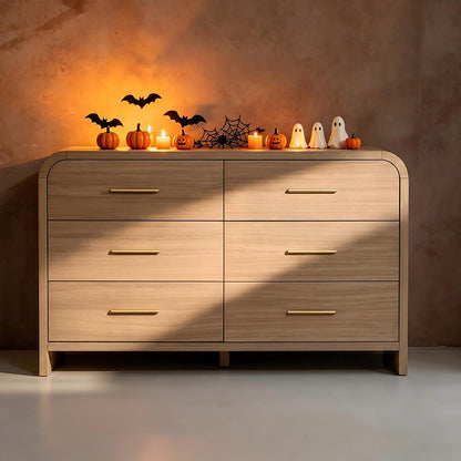 【Halloween Pre-Sale】Curved 6-Drawer Dresser