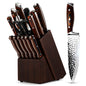 15-Piece Hammered Kitchen Knife Block Set