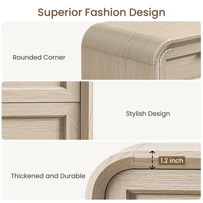 Woven 3-Drawers Nightstand-C