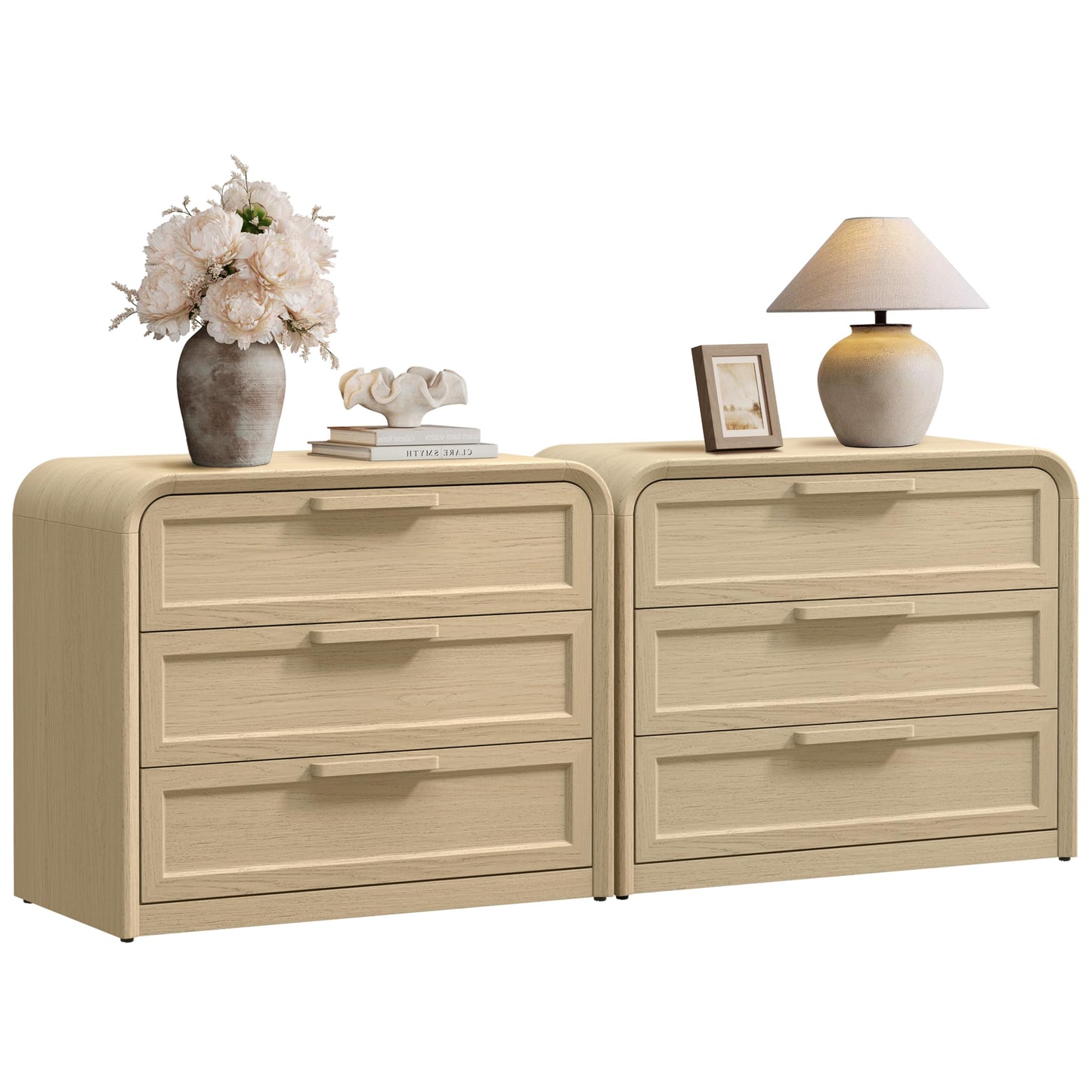 Woven 3-Drawers Nightstand-C