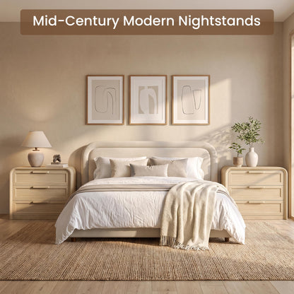 Woven 3-Drawers Nightstand-C