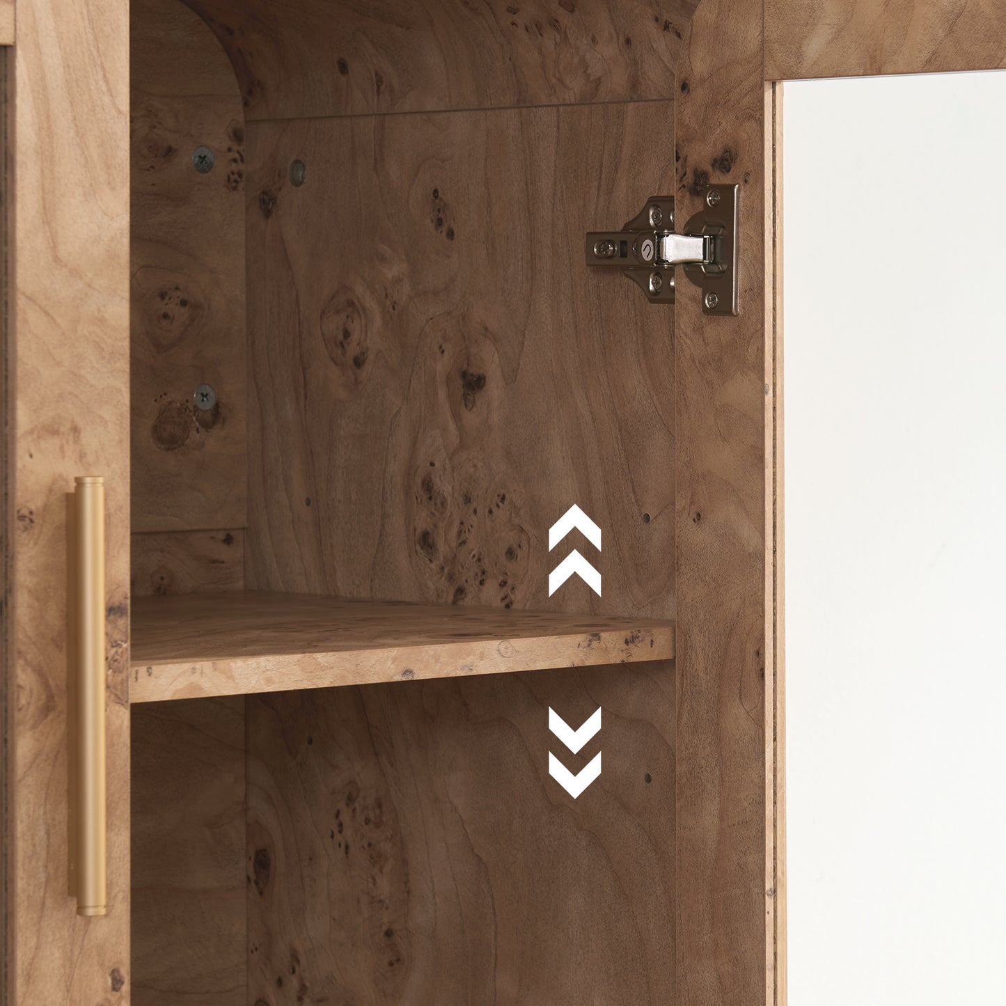 Curved Sideboard Cabinet - 4 Glass Doors