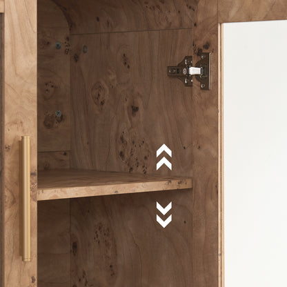 Curved Sideboard Cabinet - 4 Glass Doors