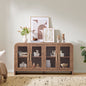 Curved Sideboard Cabinet - 4 Glass Doors