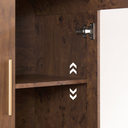 Curved Sideboard Cabinet - 4 Glass Doors