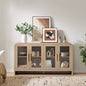Curved Sideboard Cabinet - 4 Glass Doors
