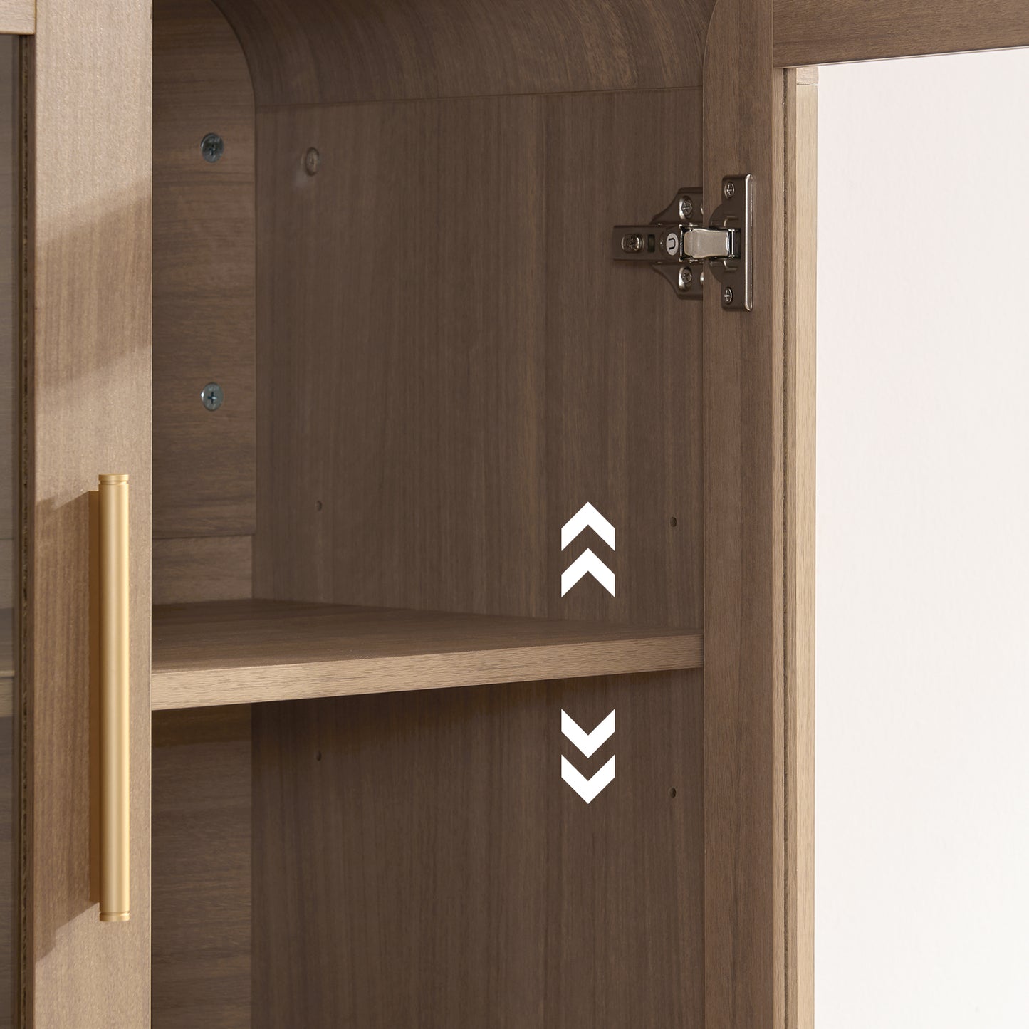 Curved Sideboard Cabinet - 4 Glass Doors