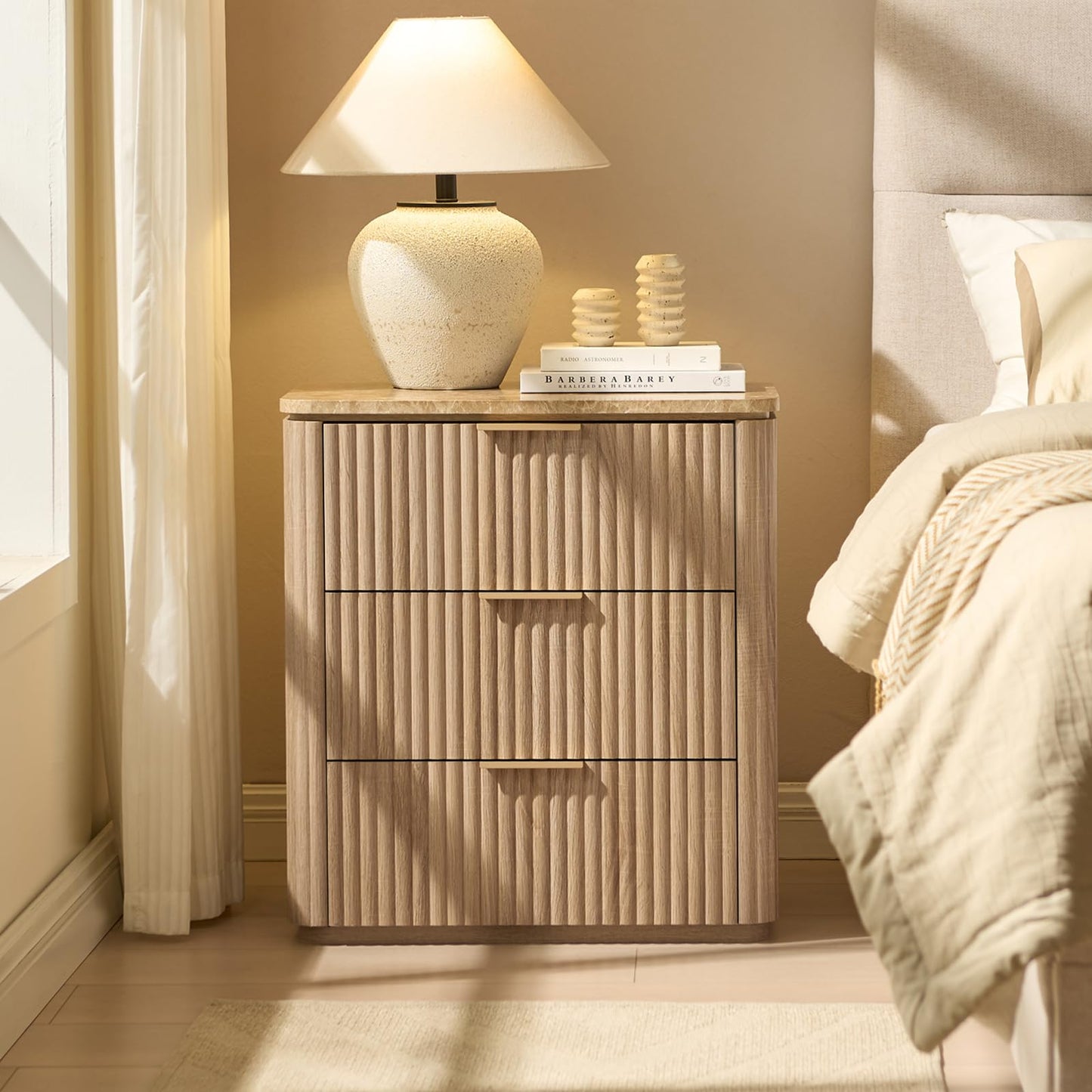 Ripple 3-Drawer Nightstand