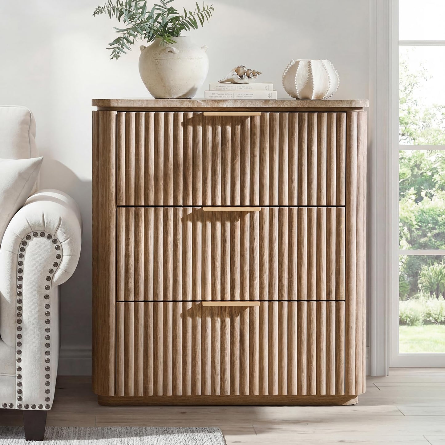 Ripple 3-Drawer Nightstand