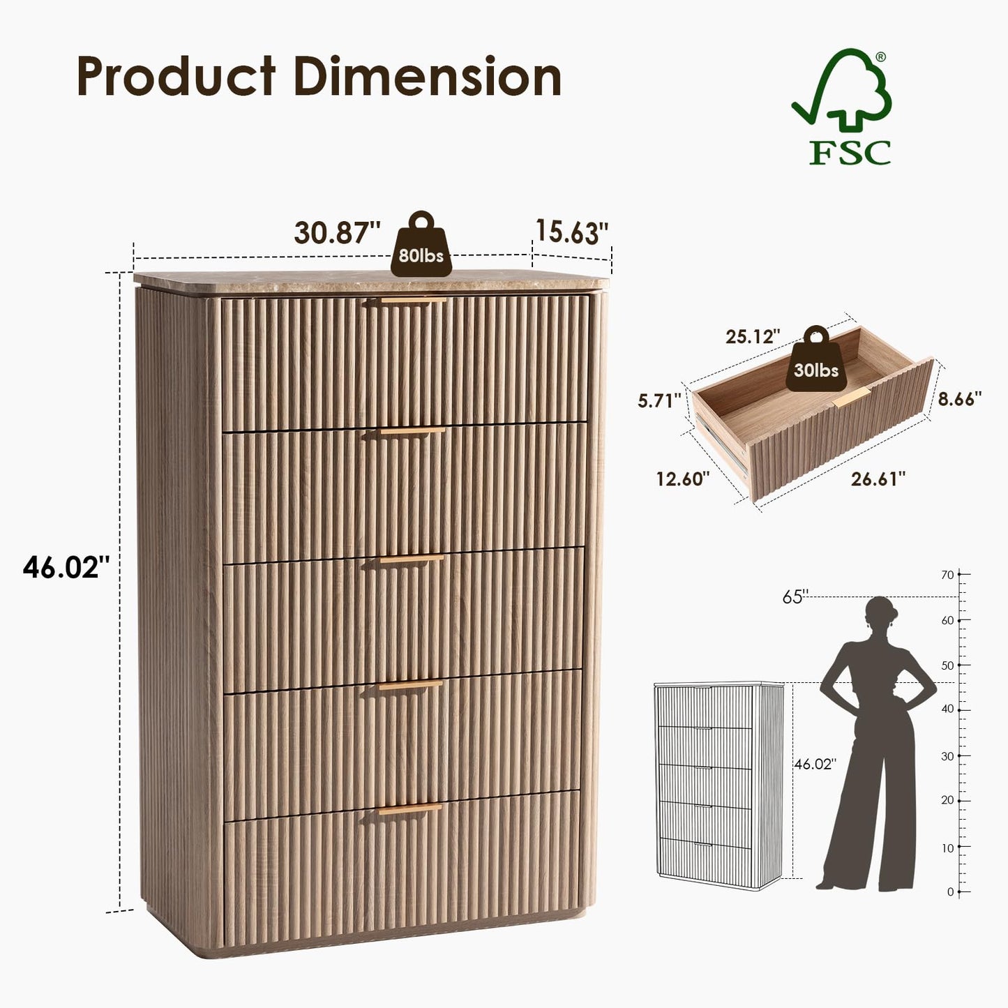 Ripple 5-Drawer Dresser