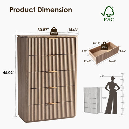 Ripple 5-Drawer Dresser
