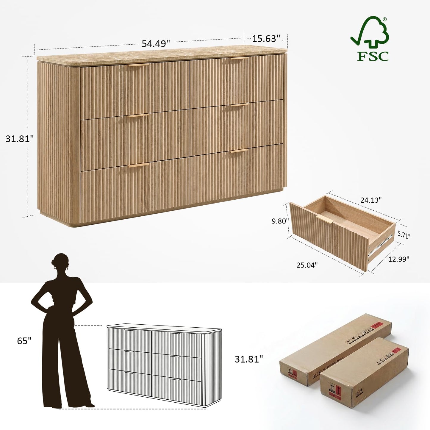 Ripple 6-Drawer Dresser