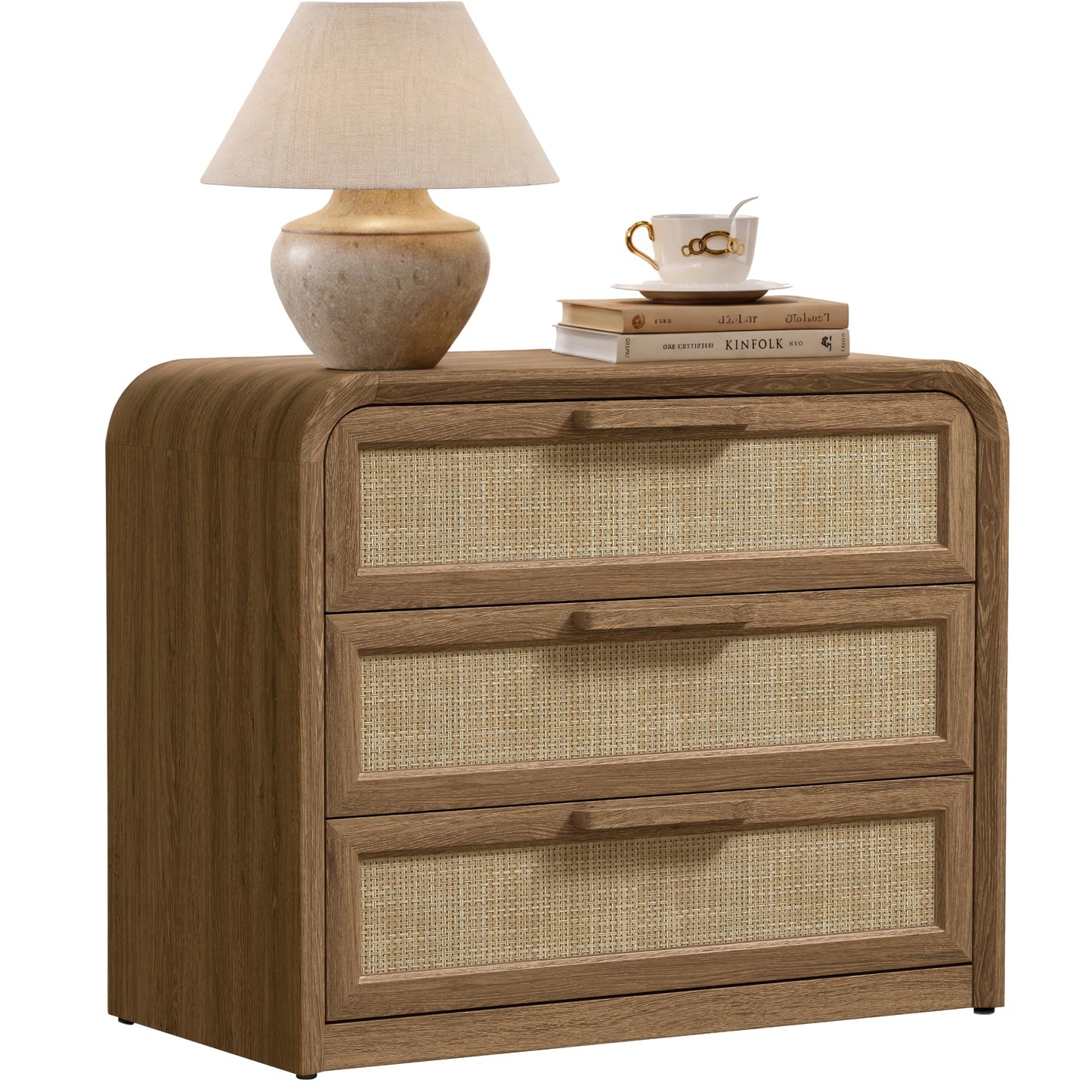 Woven 3-Drawers Nightstand-C