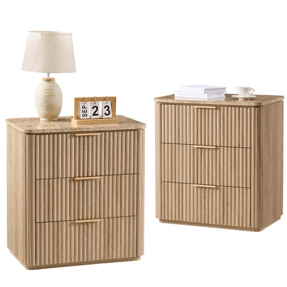 Ripple 3-Drawer Nightstand