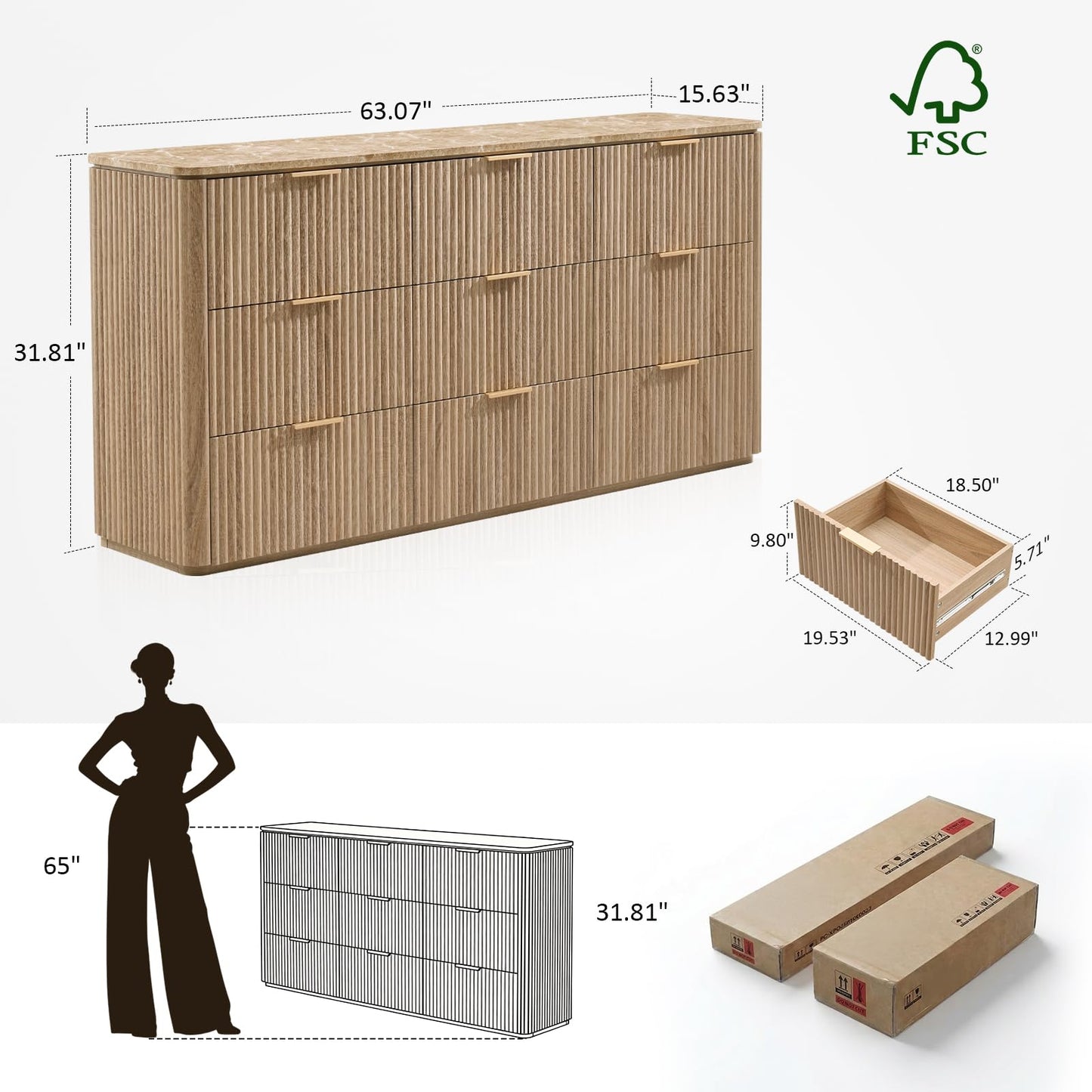Ripple 9-Drawer Dresser