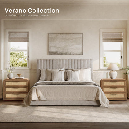 Woven 3-Drawers Nightstand-C
