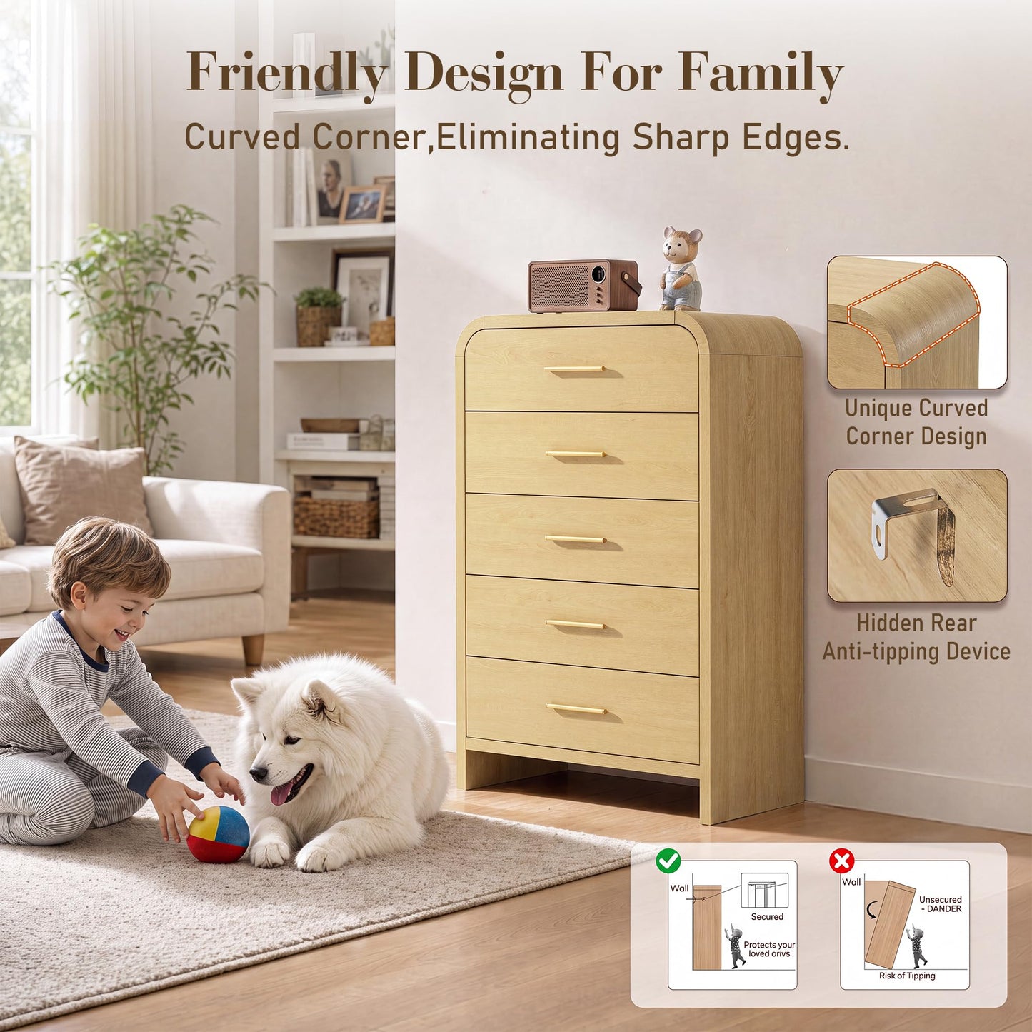 Curved 5 + 2 Drawer Set