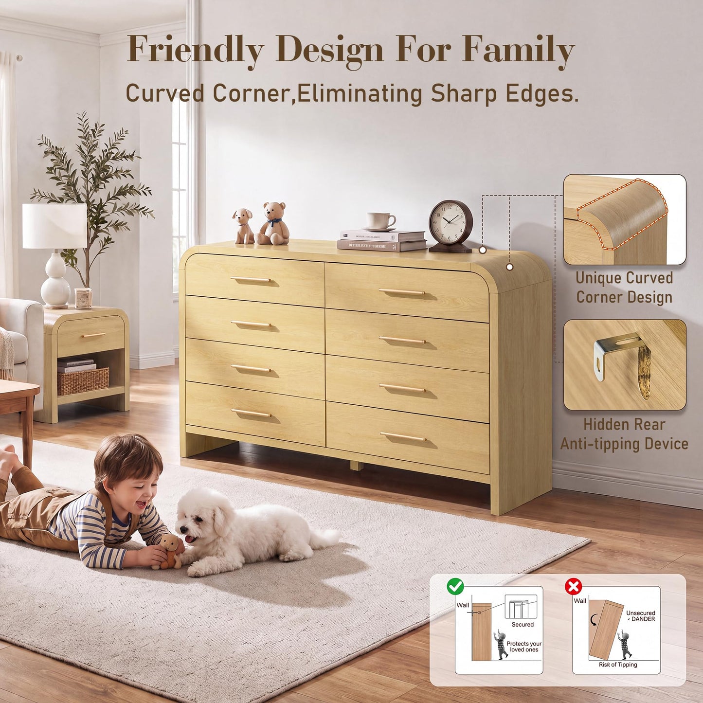 Curved 8 + 1 Drawer Set