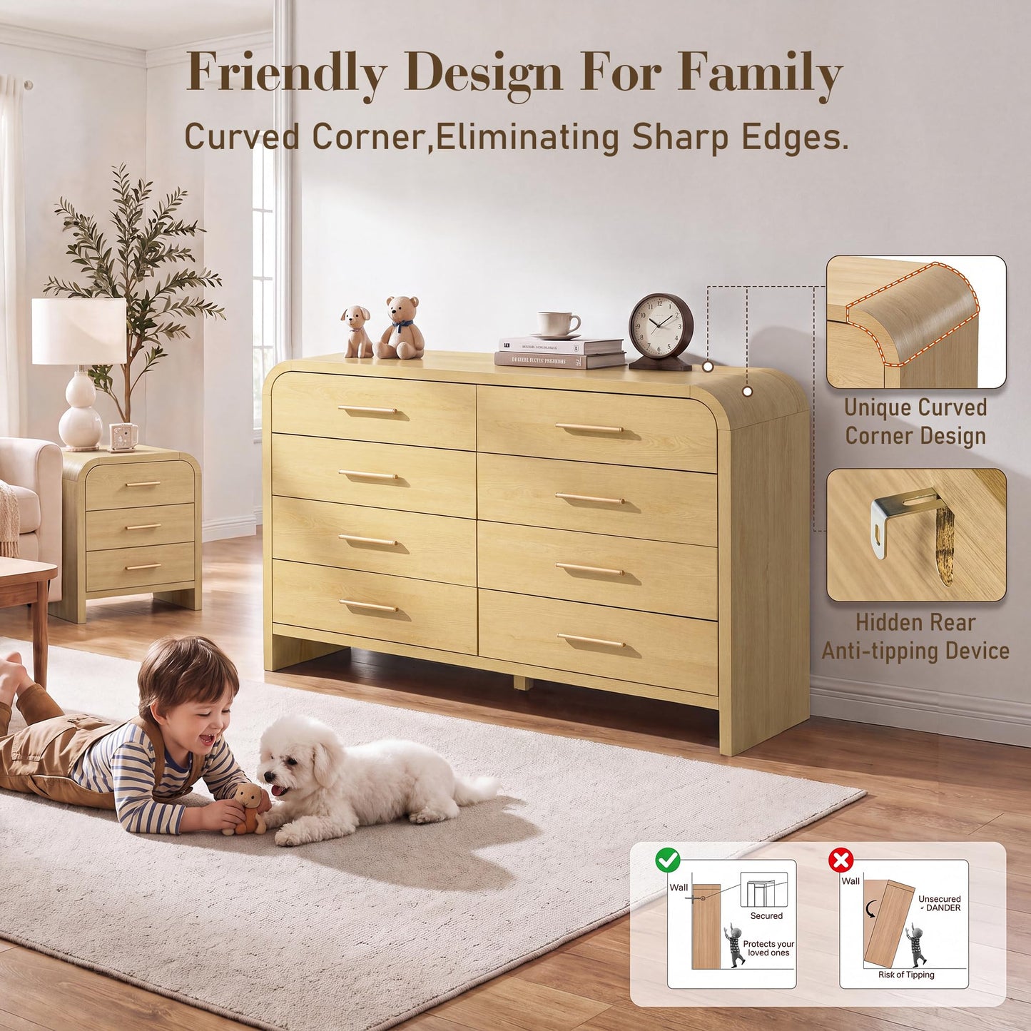 Curved 8 + 3 Drawer Set