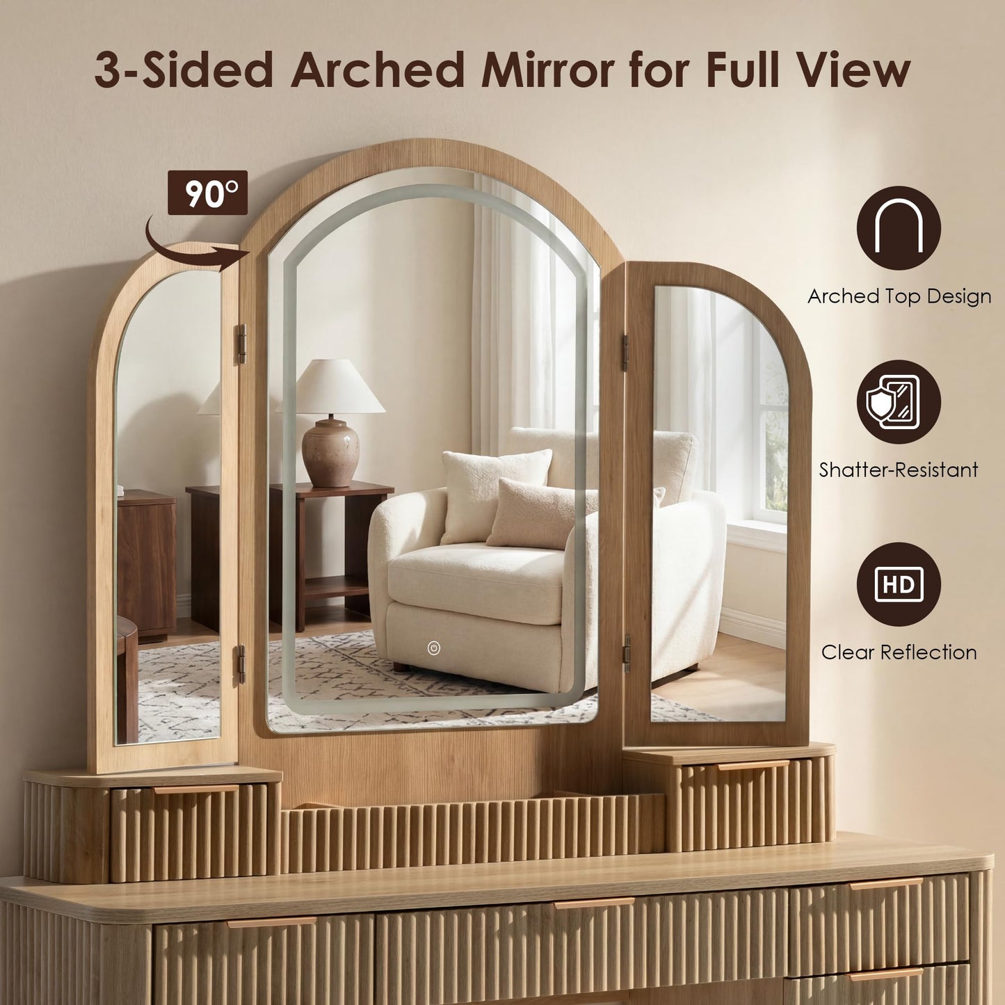 Ripple Vanity Desk L