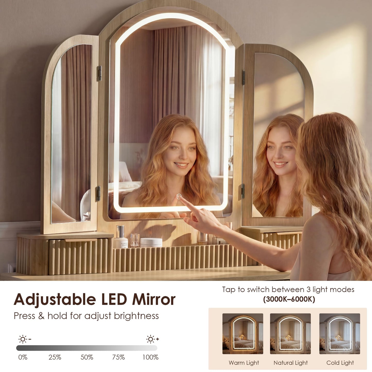 Ripple Vanity Desk L