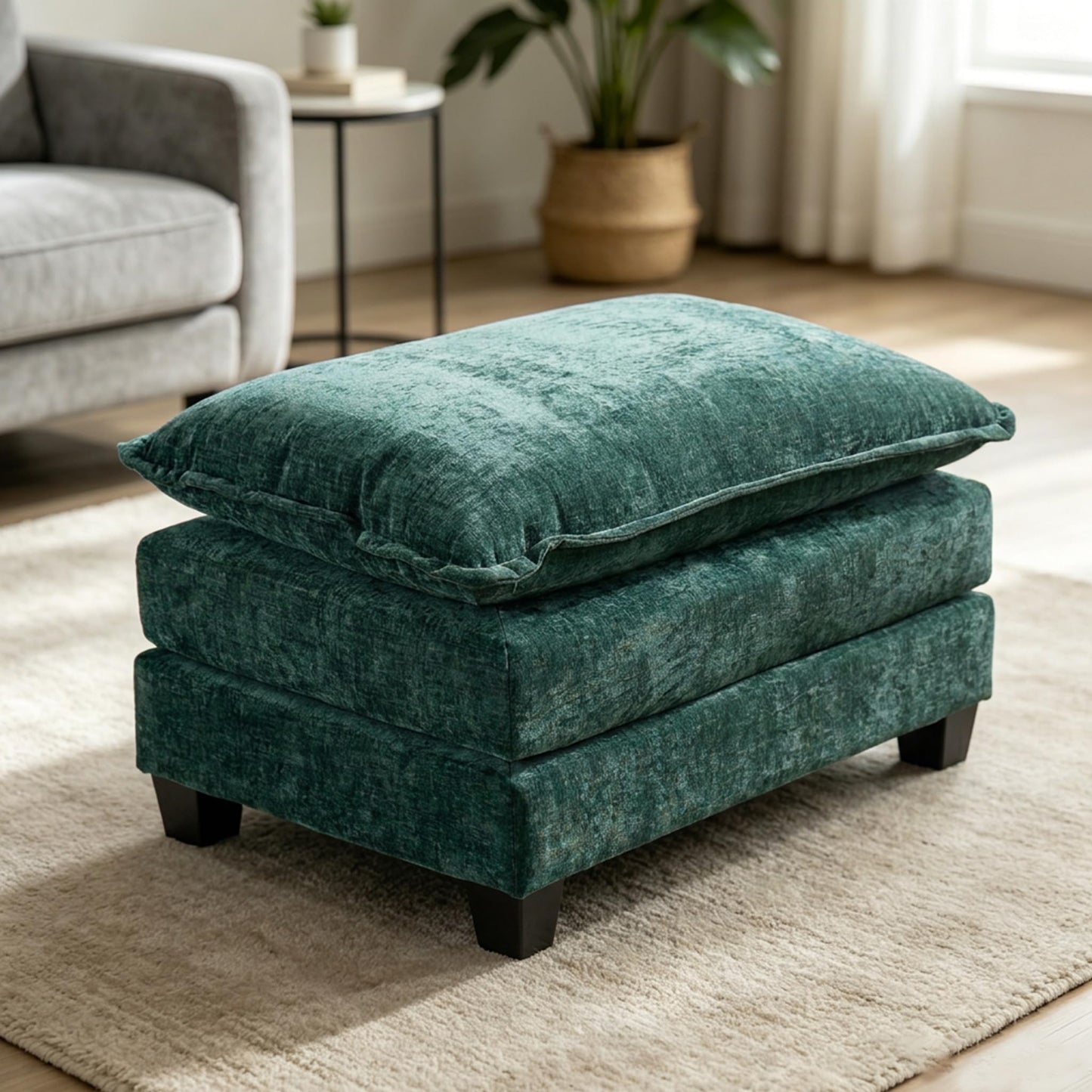 35" Modular Chenille Cloud Sofa Ottoman