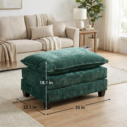 35" Modular Chenille Cloud Sofa Ottoman