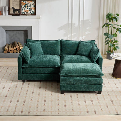 35" Modular Chenille Cloud Sofa Ottoman