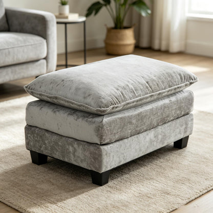 35" Modular Chenille Cloud Sofa Ottoman
