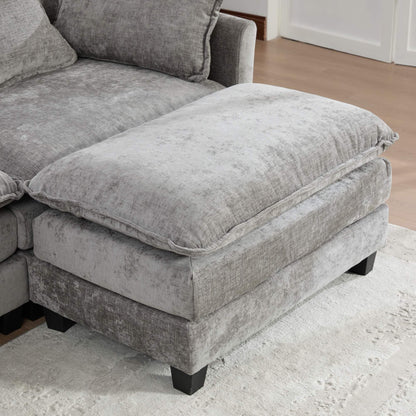 35" Modular Chenille Cloud Sofa Ottoman