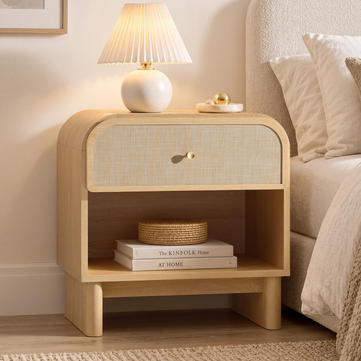 Woven 1-Drawer Nightstand B