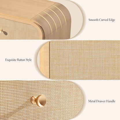 Woven 1-Drawer Nightstand B