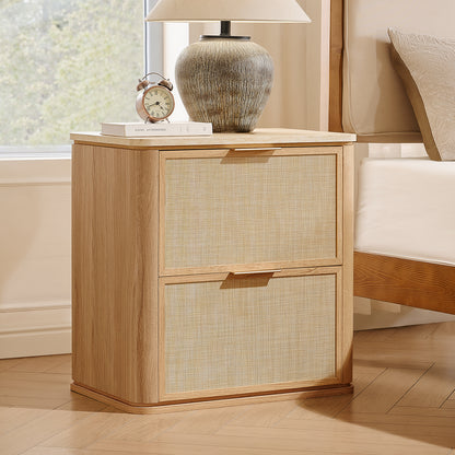 Woven 2-Drawers Nightstand